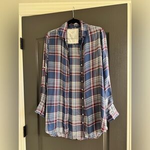 Cino Plaid Button Down Top